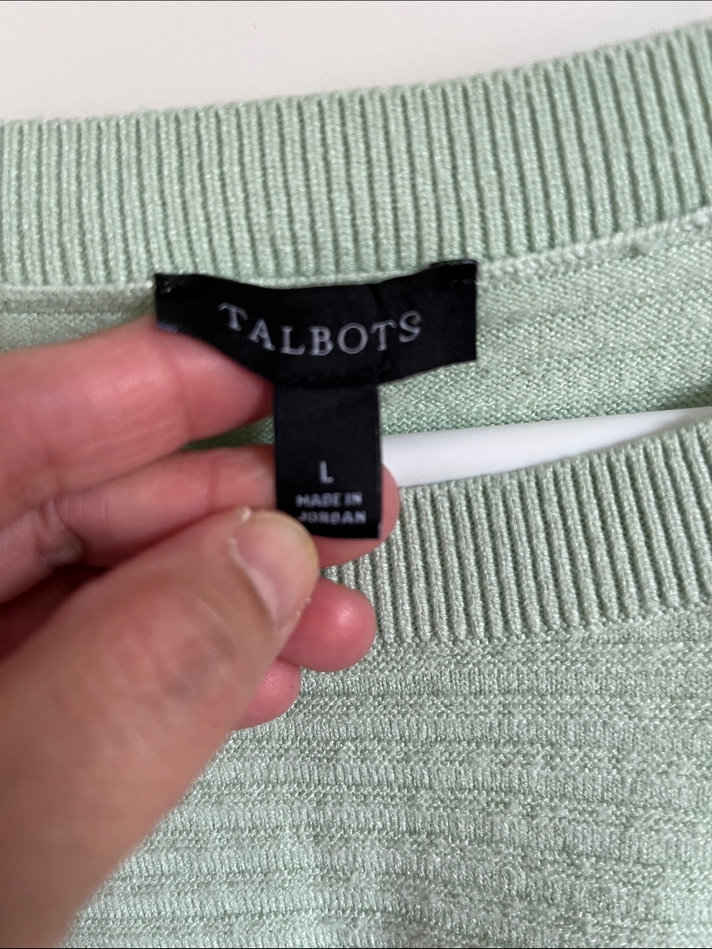 Talbots Soft Mint Ribbed Crewneck Sweater - Picture 3 of 9